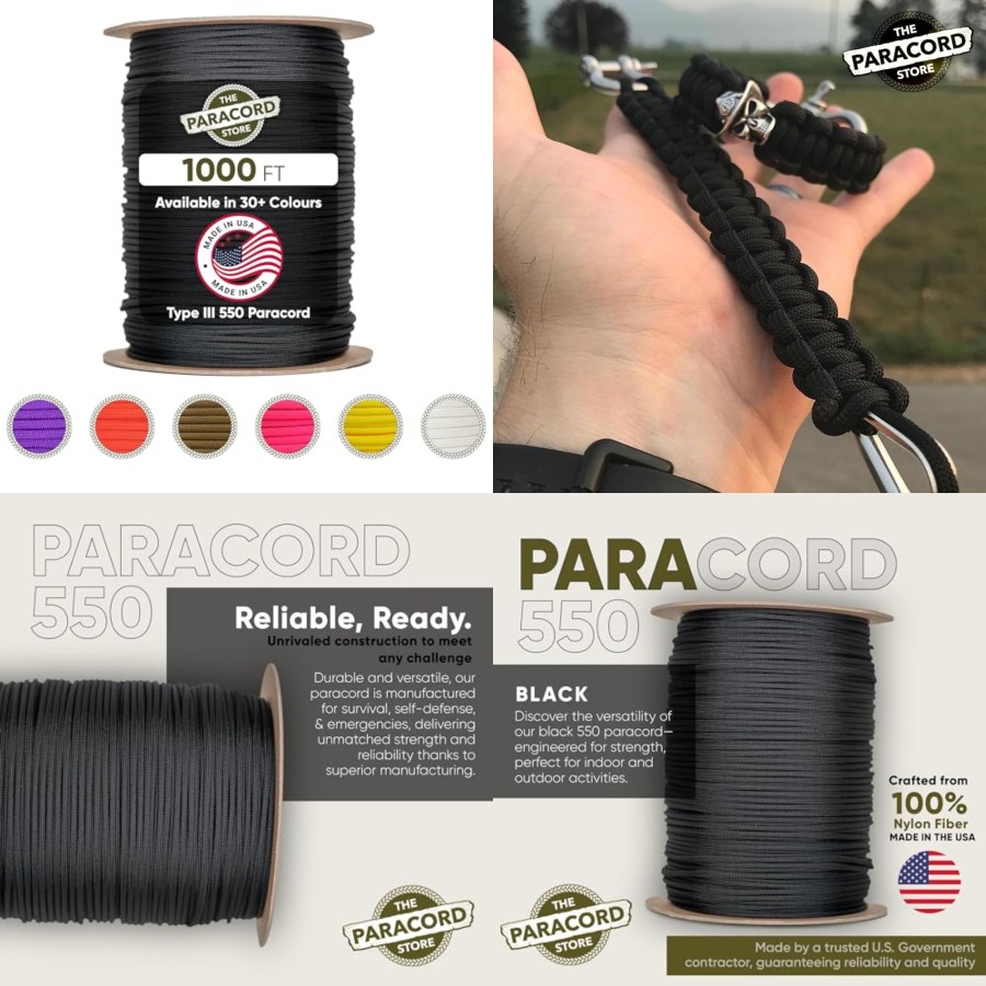 Paracord 550 Feet - Type III 550 Paracord - 1000
