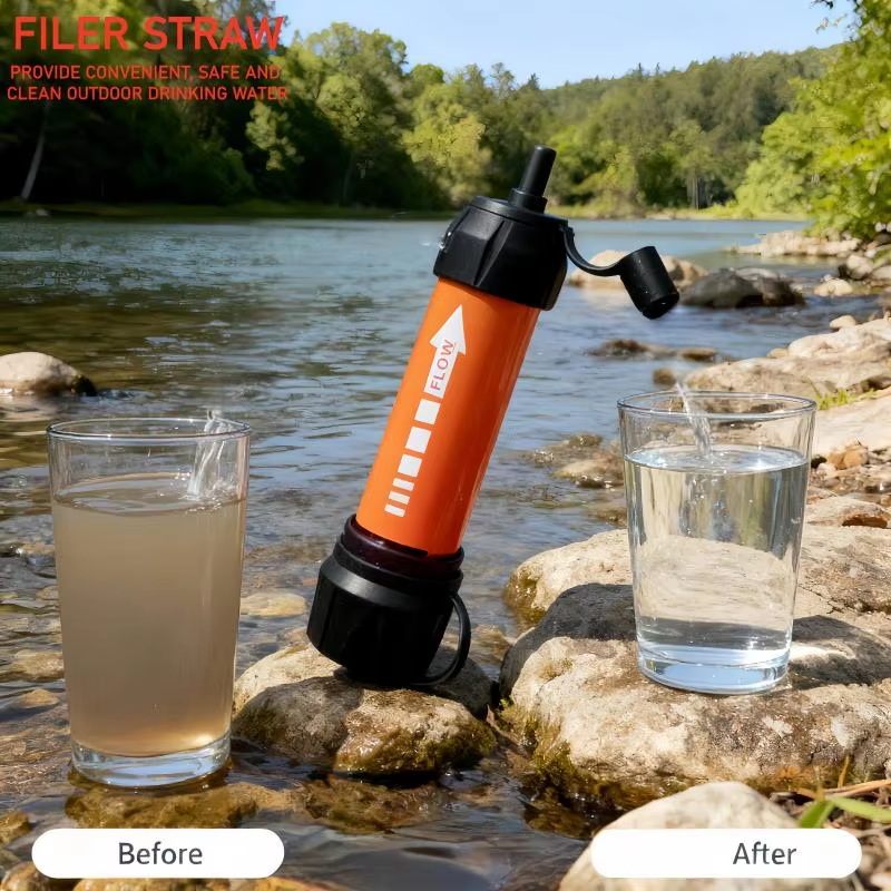 Water Filter Straw - Emergency Portable Water Purifier for Hiking