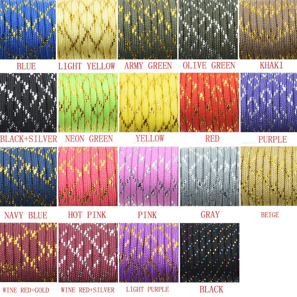 1pcs New Gold Silver Cord 550  - Paracord 550 Feet avis et prix