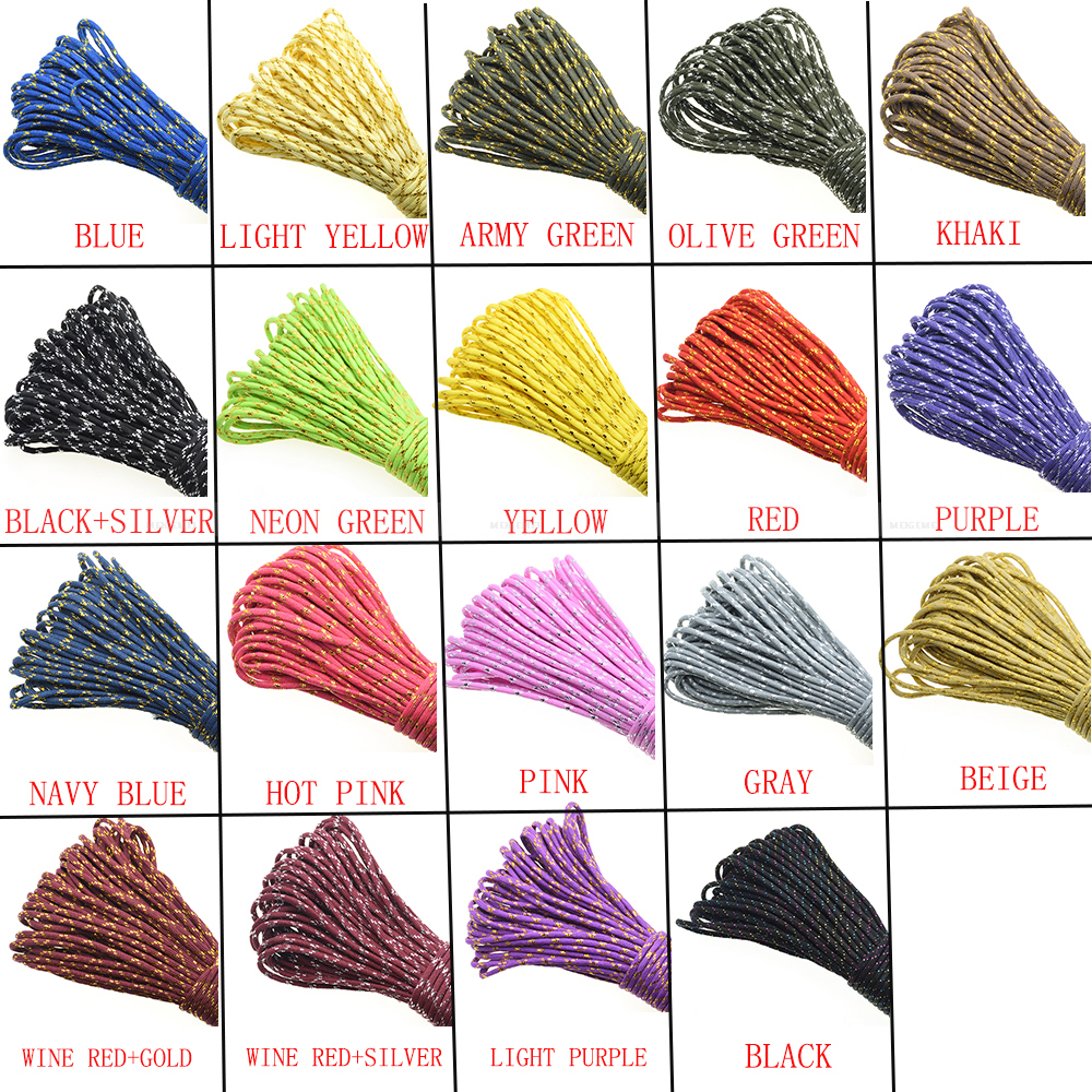 1pcs New Gold Silver Cord 550  - Paracord 550 Feet avis et prix