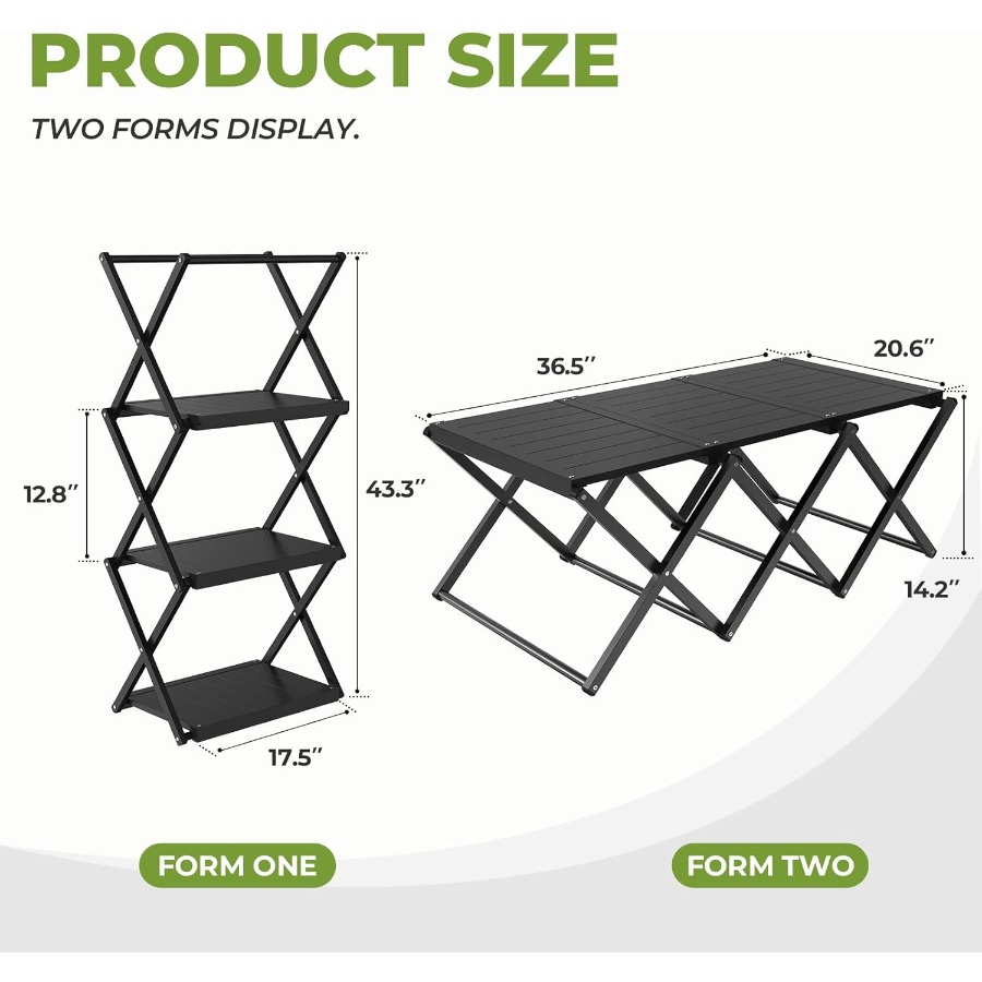 2in1 Aluminum Folding Camping  - Outdoor Adventure Table With Storage avis et prix